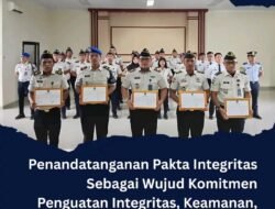Penandatanganan Pakta Integritas sebagai wujud Komitmen penguatan Integritas, keamanan dan Disiplin Pegawai Lapas Pemuda kelas lll Langkat
