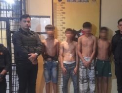 Respon Call Center 110, Tim Macan Polres Pelabuhan Belawan Amankan Empat Remaja Pelaku Tawuran