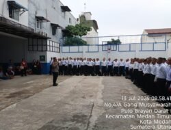 Kapolsek Medan Timur Beri Penyuluhan MPLS Kepada Siswa SMK Pelayaran Buana Bahari Medan