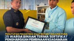 25 Warga Binaan Rutan Tanjung Pura Terima Sertifikat usai Ikuti Pesantren Kilat