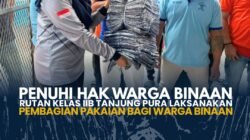 Penuhi Hak Warga Binaan Rutan Kelas IIB Tanjung Pura Laksanakan Pembagian Pakaian Bagi Warga Binaan