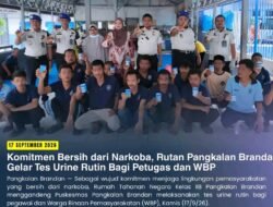 Komitmen Bersih dari Narkoba, Rutan Pangkalan Brandan Gelar Tes Urine Rutin Bagi Petugas dan WBP