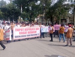 Peringati Hari Tani Nasional, Ratusan Pekerja Sawit PTPN IV Demo Polres Labuhanbatu: Kasat Reskrim Janji Segera Tangkap Pelaku