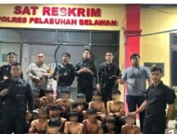 Tim Macan Polres Pelabuhan Belawan Tangkap 13 Pemuda Terkait Geng Motor dan Tawuran, Sita 4 Sajam dan Ketapel