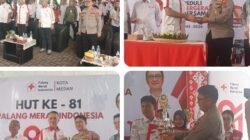 Kapolsek Medan Timur Kompol Agus M Butarbutar SH Wakili Kapolrestabes Medan Hadiri HUT PMI Kota Medan Ke-81