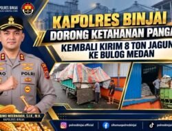 Kapolres Binjai Dorong Ketahanan Pangan, Kembali Kirim 8 Ton Jagung Ke Bulog Medan