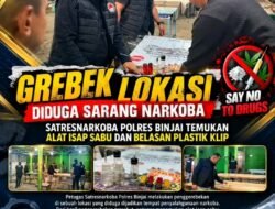 Grebek Lolasi Diduga Sarang Narkoba, Satresnarkoba Polres Binjai Temukan Alat Isap Sabu Dan Belasan Plastik Klip