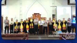Kapolres Binjai Hadiri Minggu Kasih di GBKP Simpang Awas, Ajak Jemaat Jaga Kamtibmas